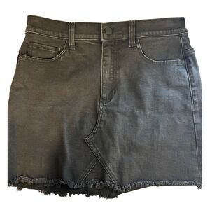 SP Black Label Womens Denim Mini Skirt Faded Black Raw Hem Size 29 S6870BK